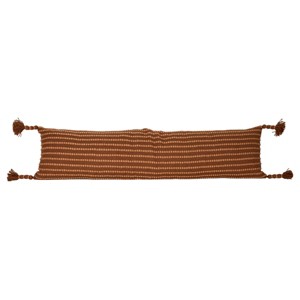 12X46 Inch Hand Woven Corner Tassels Outdoor Pillow Terracotta Orange Polyester With Polyester Fill by Foreside Home & Garden - 1 of 4