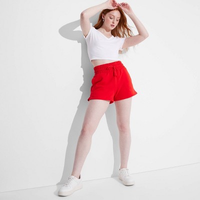 Women's Pull-on Perfect Fleece Shorts - Wild Fable™ Red M : Target