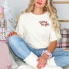 Simply Sage Market Women's Merry and Bright Cursive Embroidery Mini Short Sleeve Garment Dyed Tee - 2 of 4
