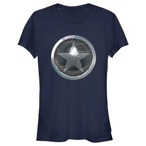 Juniors Womens Marvel The Falcon and the Winter Soldier Bucky Logo T-Shirt - 1 of 4