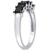 Everly Jewelry – 10K White Gold 1 1/4 TGW Black Princess Diamond Fashion Ring - 4 of 4