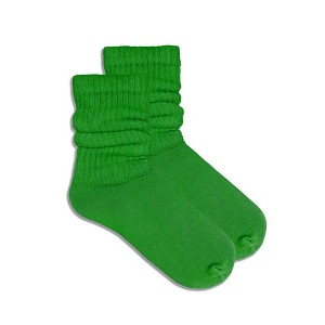 Kelly Green Slouch Socks the Sock Panda (Women's Sizes, Adult Medium) - Midweight - 1 of 3