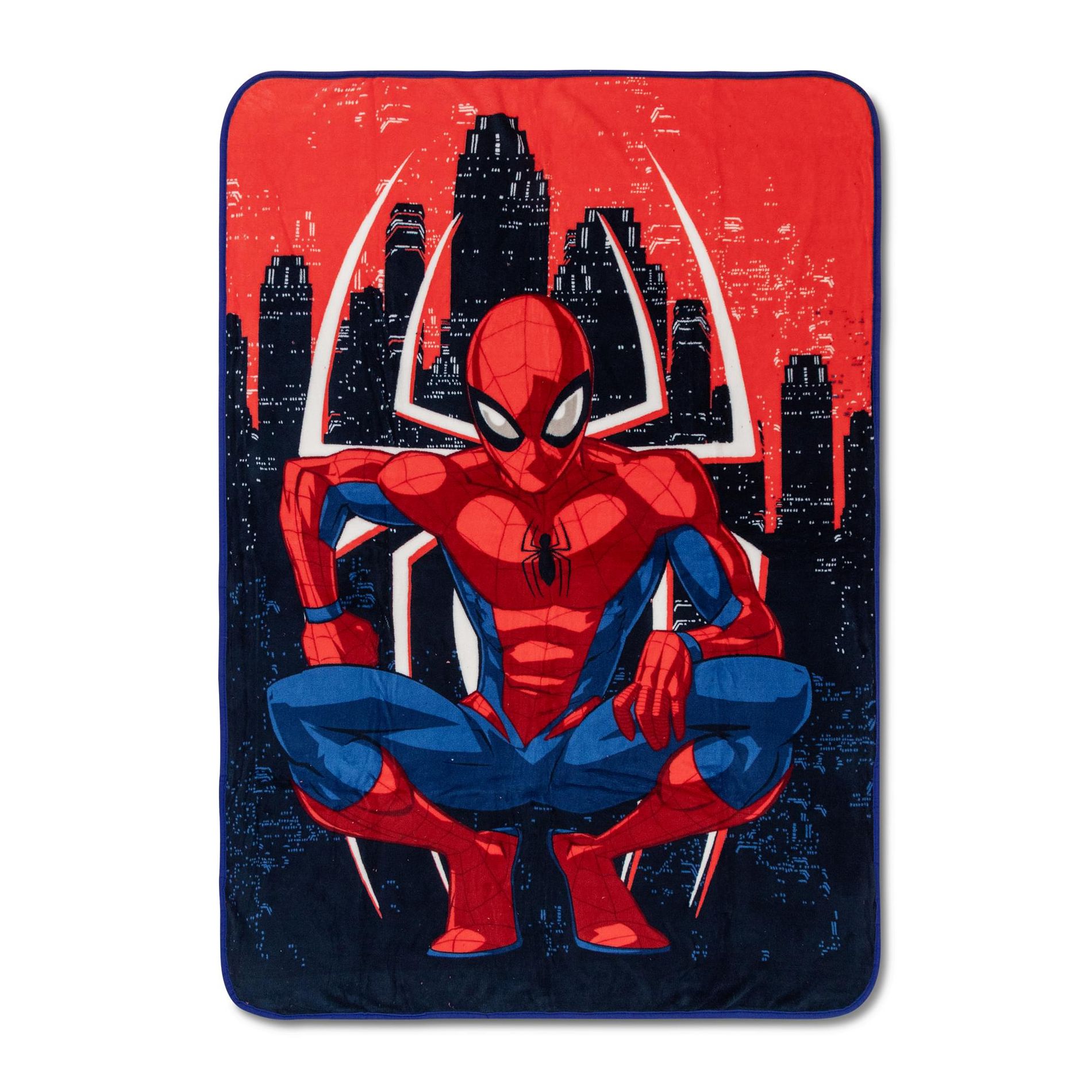 Silver Buffalo Marvel Spider-Man Skyline Pose Fleece Throw Blanket | 45 x 60 Inches