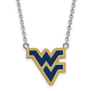 Black Bow Jewelry Sterling Silver West Virginia Mountaineers NCAA Necklace 18 Inch - 1 of 4