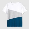 PATPAT Family Matching V Neck Flutter-sleeve Splicing Floral Print Dresses and Short-sleeve Colorblock T-shirts Sets - 3 of 4