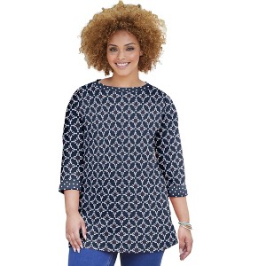 Catherines Women's Plus Size Liz&Me Boatneck Top - 1 of 4