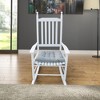 SKRAN Solid Hardwood Porch Rocker Chair, Wide Seat with Slatted Backrest and Armrests, Outdoor Rocking Chair for Porch, Balcony, or Garden - 4 of 4