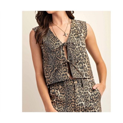 Women's Tie Front Sleeveless Vest - BNS