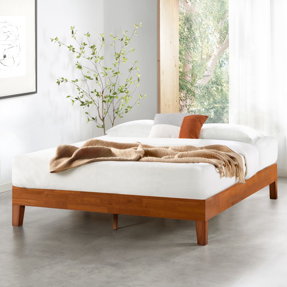 Photos - Bed Frame King 12" Naturalista Grand Solid Wood Premium Platform Bed Cherry - Mellow