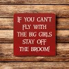 Slickblue Funny Witch Quote Wood Sign – “Stay Off the Broom” Saying, 7x7 Rustic Knotty Pine Wall Art - 2 of 3