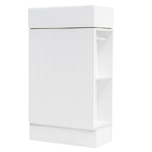 Dexmalle Stripe Pattern Bathroom Vanity with Sink and Two-tier Shelf - 1 of 4