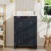 24"W Bathroom Vanity Combo with Ceramic Sink, Multi-functional Bathroom Cabinet with 2 Doors, Espresso, 4L - ModernLuxe - 2 of 4