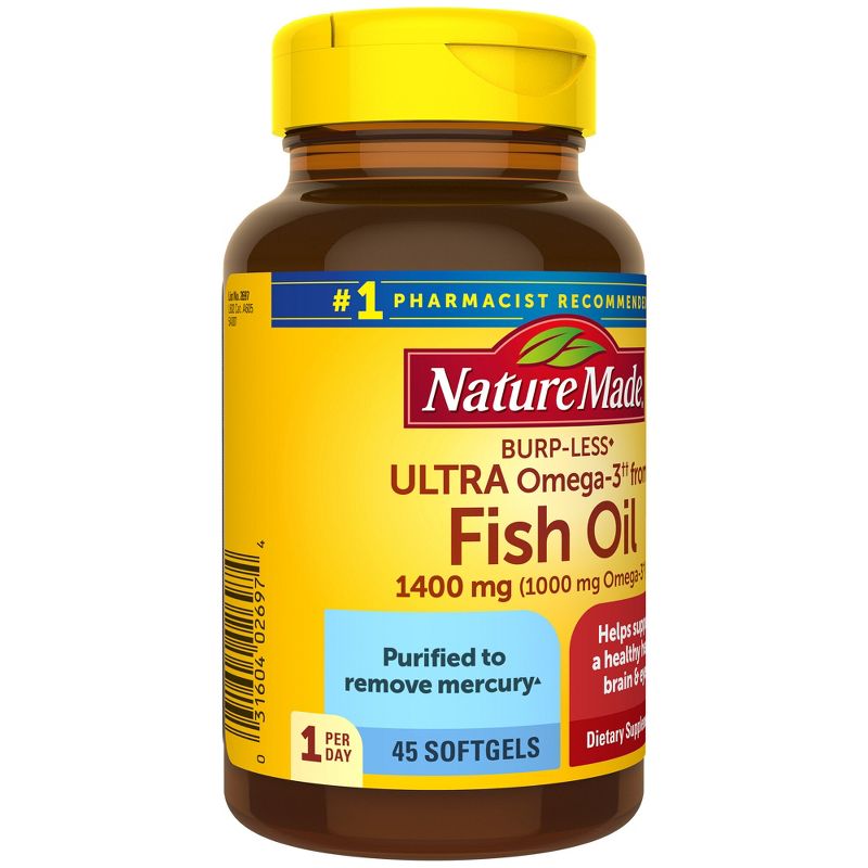 Nature Made Burp-less Ultra Omega 3 from Fish Oil 1400 mg Softgels, 5 of 9