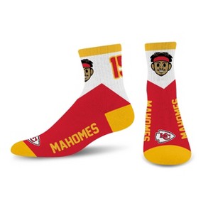 NFL Kansas City Chiefs P Mahomes Bobble Youth Socks: Cushioned Heel & Toe, Kids Size 7-9 - 1 of 3