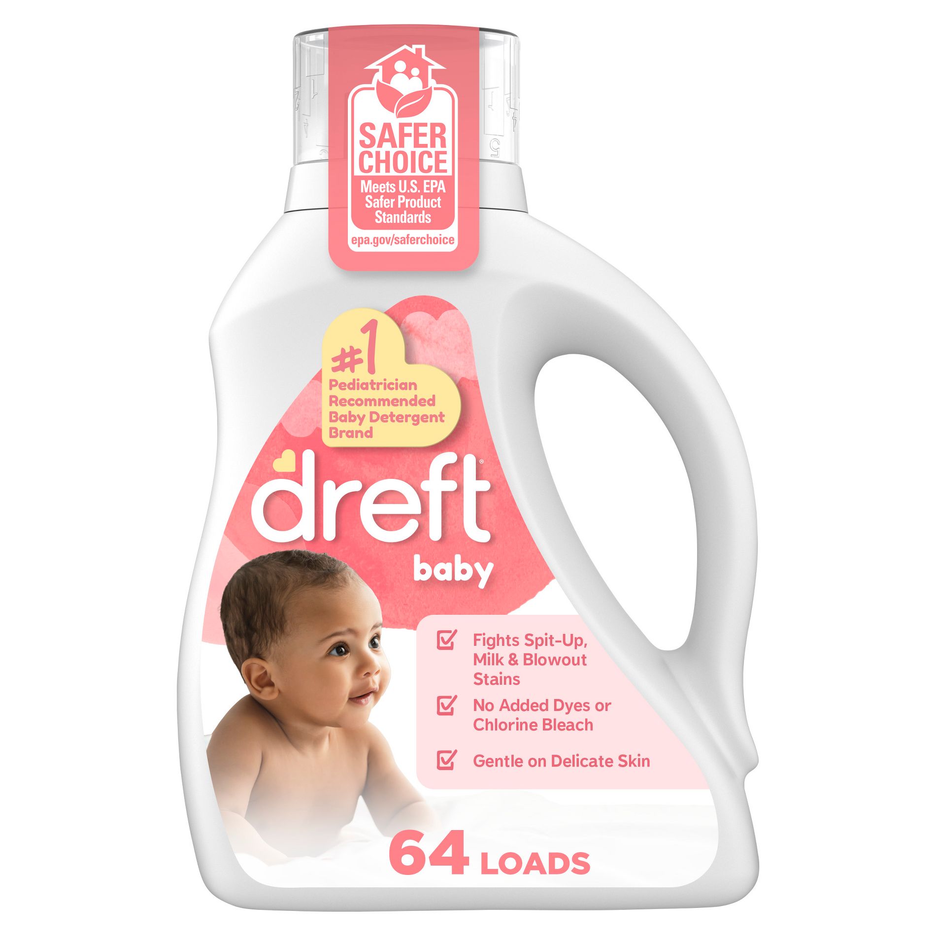 Dreft Baby Liquid Laundry Detergent, Fights Stains, Removes Odors, 64 Loads - 84 fl oz