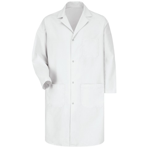 Red Kap Men's Gripper-Front Lab Coat, White - 3X Large