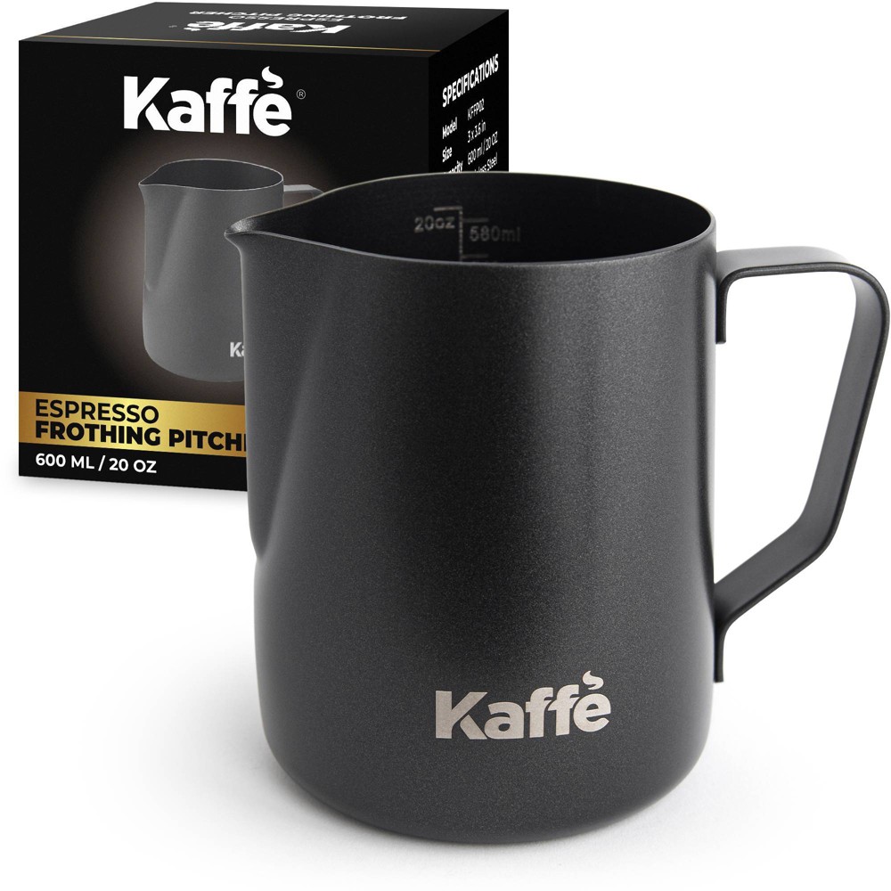 Kaffe Frothing Pitcher Dark Brushed Stainless Steel