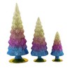 Cody Foster 11.75 In Ombre Glitter Gradient Trees Christmas Set/3 Decorate Village Decor Ombre Tree Sculptures - 2 of 3