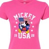 Women's - Disney - Mickey Waving Flag USA Fitted Graphic T-Shirt - 2 of 3