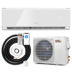 Costway 12000 BTU Wifi Enabled Mini Split Air Conditioner & Heater with Heat Pump Black/White - 1 of 4