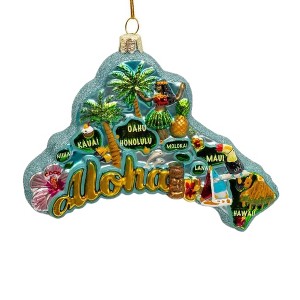 Kurt S. Adler #C7742 Hawaii Cityscape Glass Ornament, 5 Inch - 1 of 3