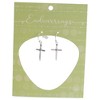 Dicksons Box Cross Dangle Charm Women's One Size Silver Plated Everyday Hook Earrings on Presentation Card - 4 of 4