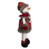 Northlight Jolly Plush Girl Snowman Christmas Figure - 24" - Red and Green - 3 of 4
