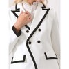 Hobemty Women's Double Breasted Blazer Panel Trim Long Sleeve Work Suit Blazers Jacket - 4 of 4