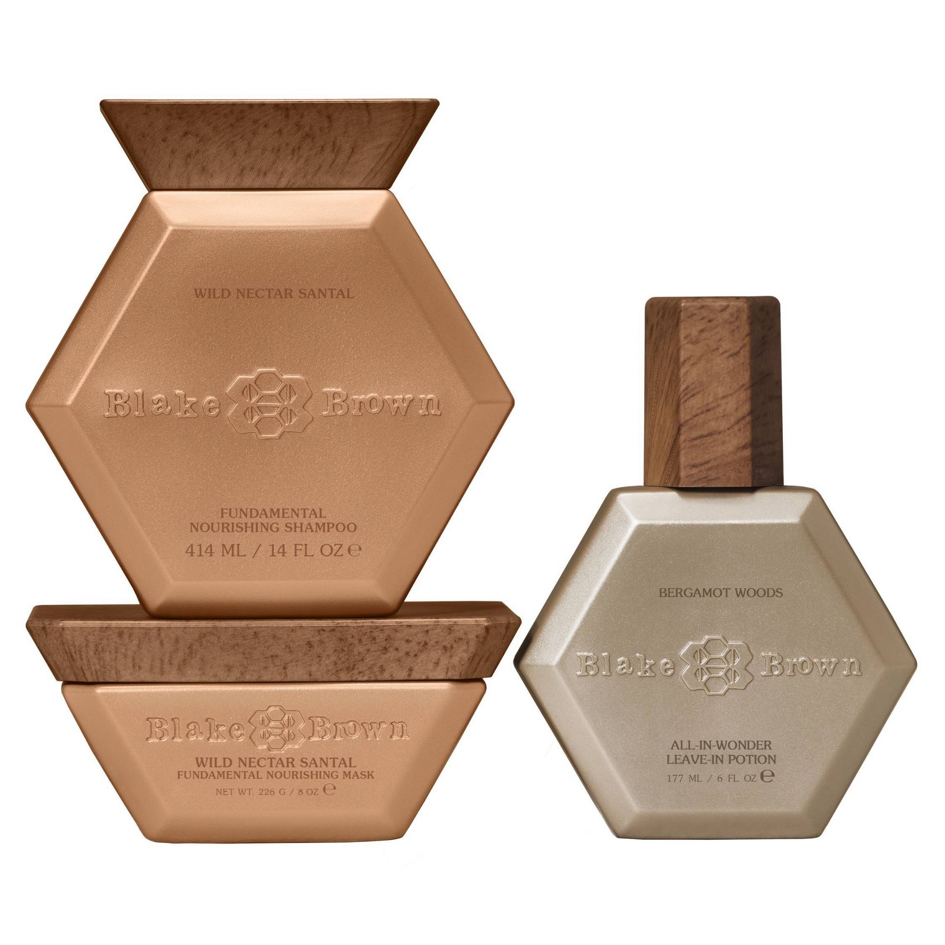 Blake Brown Bergamot Woods Leave-In Potion 6 fl oz + 14 fl oz Nourishing Shampoo + 8oz Nourishing Mask