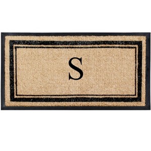 A1HC Natural Rubber Coir Outdoor Doormat 24x48 Monogrammed Anti-Shed Treated Durable Front Door Mat - 1 of 4