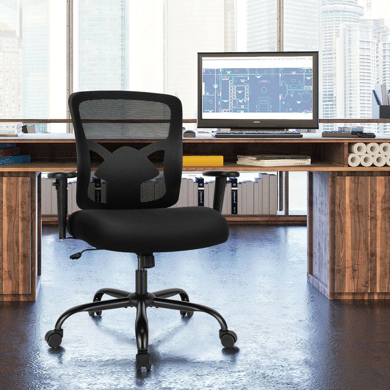 Costway 400LBS Mesh Big & Tall Office Chair Swivel Task Chair w/ Lumbar Support, 2 of 11