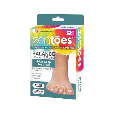 ZenToes Triple Loop Toe Crest for Hammer Toes - Beige - 2pk