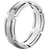 Pompeii3 Men's 7mm Modern Link Edge Wedding Ring in White, Yellow, or Rose Gold - 2 of 4