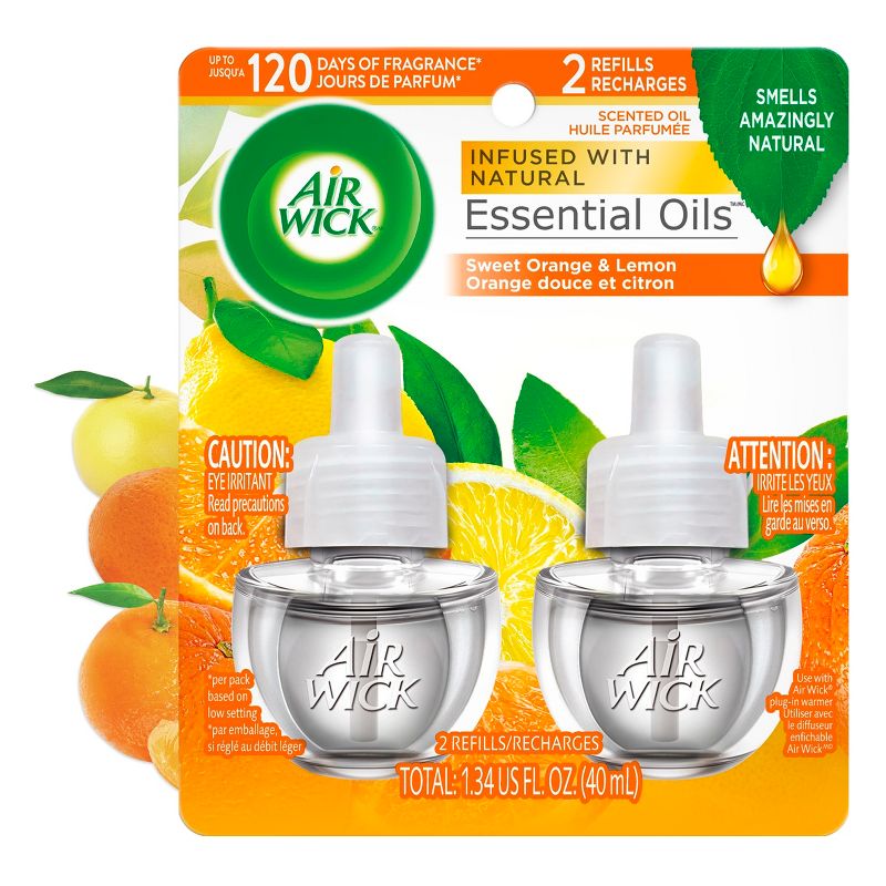 Air Wick Scented Oil Pure Sparkling Air Freshener Refill - Citrus - 1.34 fl oz/2pk, 1 of 10