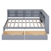 Twin/Full Size Wooden Daybed with 2 Drawers/Trundle, Storage Shelf and USB Charging Ports, 4Q -ModernLuxe - image 4 of 4