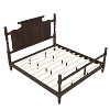 Merax Vintage Country Style Pine Wood Four Poster Platform Bed with Carved Headboard - 2 of 4