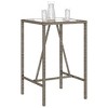 vidaXL Patio Bar Table Gray 27.6"x27.6"x43.3" Poly Rattan - 4 of 4