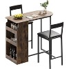 Jojoka 3-Piece Pub Dining Set with Three-Tier Storage Shelf for Small Apartments - 2 of 4