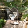 Kyle Indoor/Outdoor Wicker Weave Hanging Basket Chair: Plush Cushions, Metal Frame - Christopher Knight Home - 2 of 4