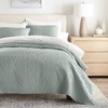 FIONECA Quilted Floral Microfiber Coverlet Set with Matching Shams All Season Machine Washable - 2 of 4