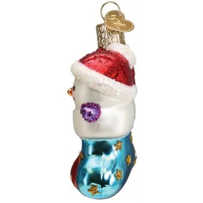 Hand-Painted Glass Snow Family of 5 Christmas Ornament