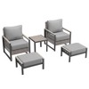 Sonkuki Outdoor Furniture Set Patio Conversation Sofa with Coffee Table Set, All-Weather PE Rattan Couch with Cushion - 2 of 4