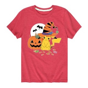 Boys' - Pokémon - Witch Pikachu With Candy Short Sleeve Graphic T-Shirt - 1 of 4
