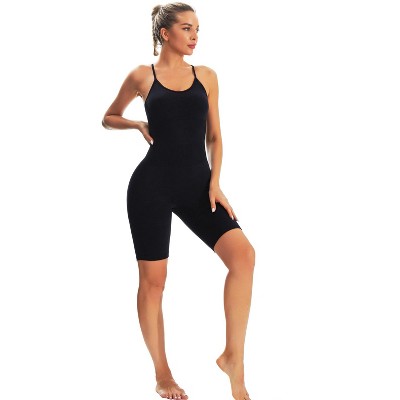 DOMETOUR Sport Sleeveless Slim Fit Jumpsuits for Women Tummy Control
