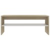 vidaXL Coffee Table White and Sonoma Oak Engineered Wood Small - 4 of 4