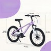 VisioGear Bicycles, 20 Inch Mountain Bike, MTB with Height Adjustable Saddle and Handlebar for Teenager Childrens, Purple, 22.44"*32.48"*54.33" - 2 of 4
