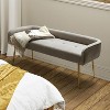 Emilio Fall Modern 55.25 Wide Upholstered Low Back Bench with Sturdy Golden Metal Tapered Leg Deal of the day| ART OF LIVING DESIGNS - 3 of 4