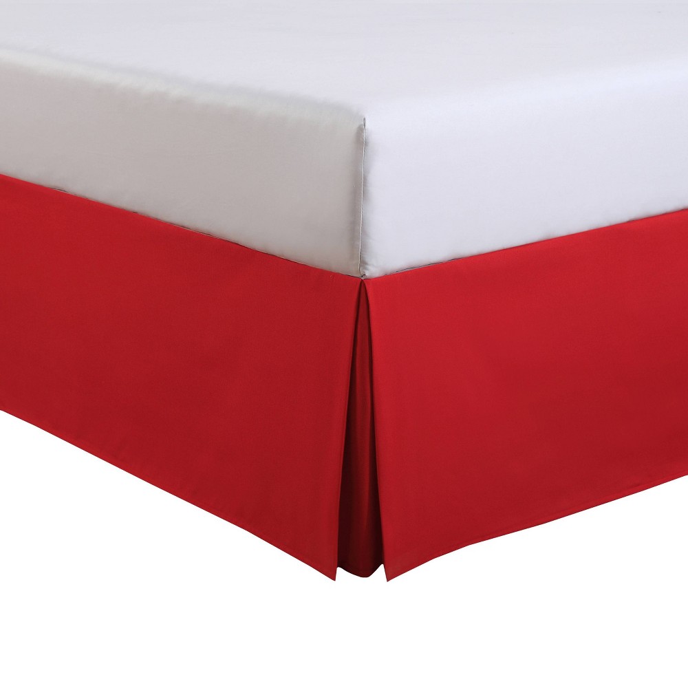 Photos - Bed Linen Red Tailored Microfiber 14" Bed Skirt (Twin XL)