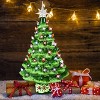 15'' Pre-Lit Tabletop Ceramic Christmas Tree with 66 Multi Color Lights and 2 Star Toppers, Green - 2 of 4