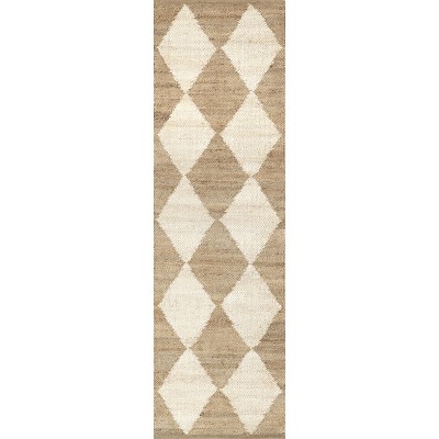 Nuloom Louie Diamond Checkerboard Jute Area Rug